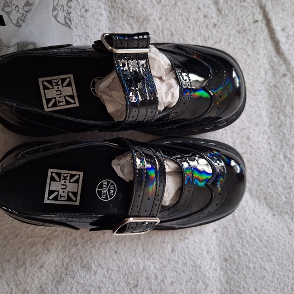 T.U.K Shoes - T.U.K Iridescent Black Mary Jane Shoes